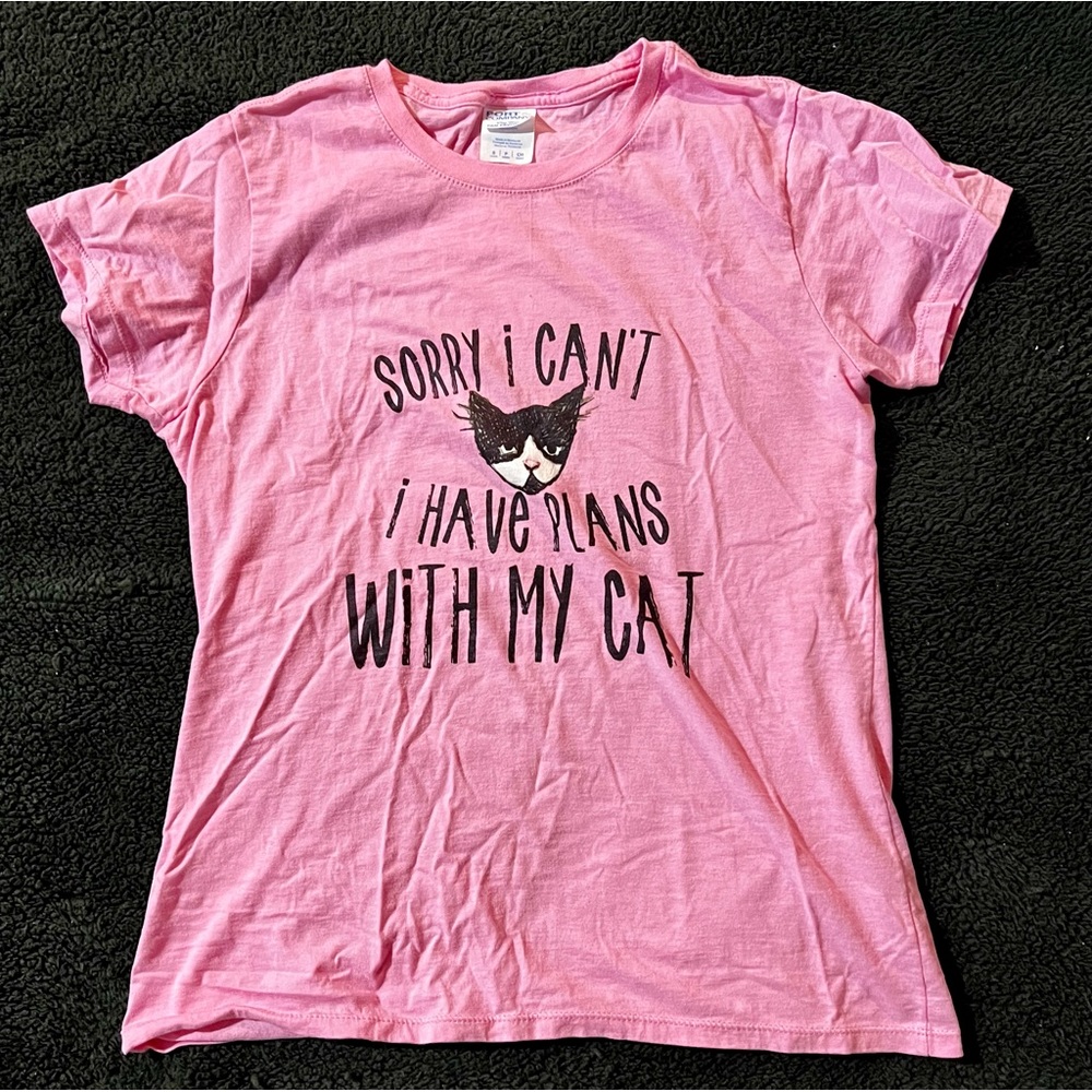 Pink Cat Tee - Size Small
